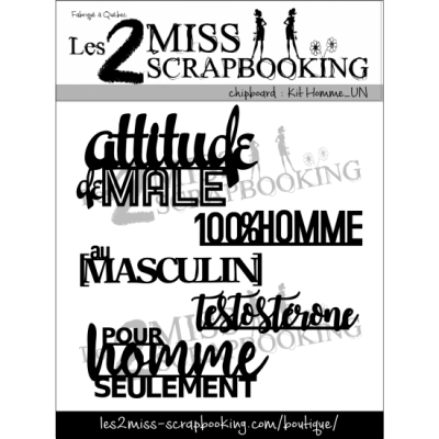 Les 2 Miss scrapbooking - Chipboard «Kit homme 1»
